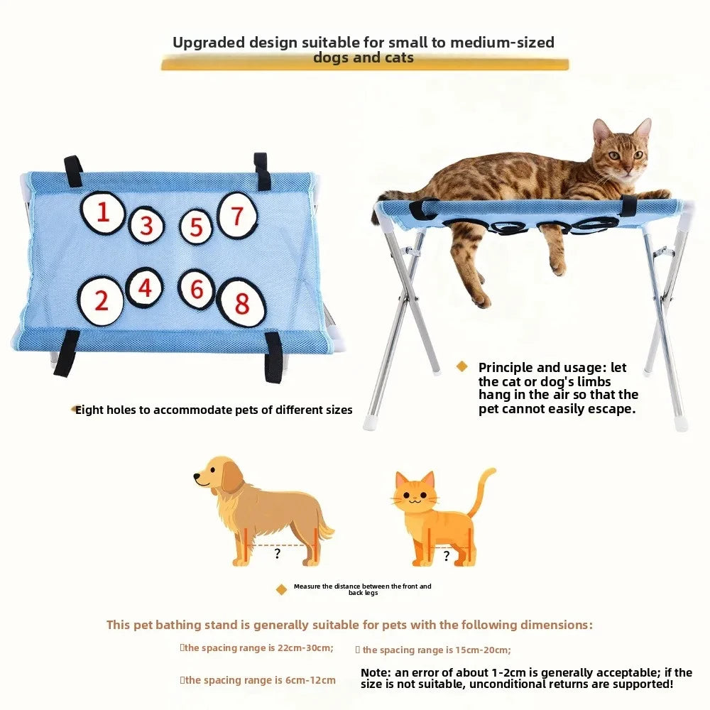 Foldable Pet Bathing Stand With Hammock